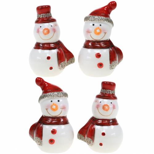 Floristik24 Kerstdecoratie figuur sneeuwpop 7,5cm 4st