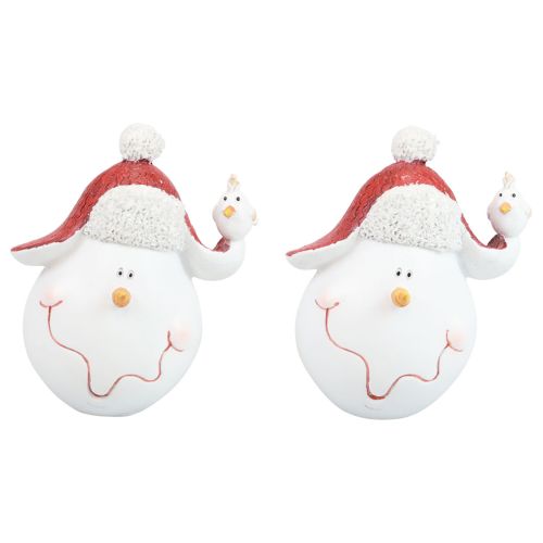 Artikel Tafeldecoratie Kerstdecoratie sneeuwpop met hoed H13cm 2st