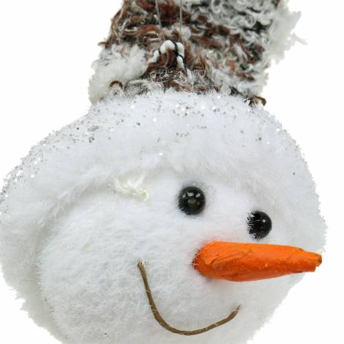 Floristik24 Decoratief hangend sneeuwpophoofd 9cm x 6cm 6st