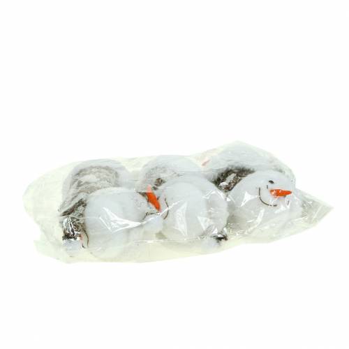 Floristik24 Decoratief hangend sneeuwpophoofd 9cm x 6cm 6st
