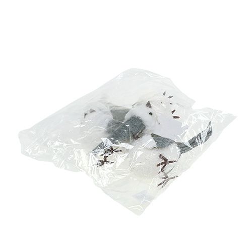 Floristik24 Sneeuwvogel met kap 18cm wit, grijs 3st