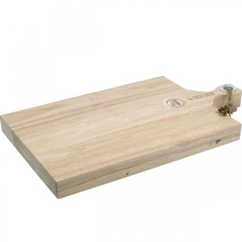 Floristik24 Mangohouten snijplank, decoratief dienblad met handvat echt hout 38 × 26.5cm L48cm