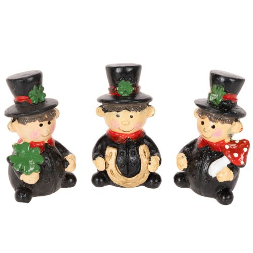 Gelukbrengende schoorsteenvegerfiguurtjes om op te plakken, 5 cm, 6 stuks