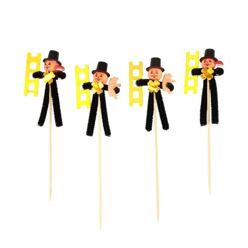 Artikel Schoorsteenveger bloempluggen, oudejaarsdecoratie L17cm H8cm 36 stuks