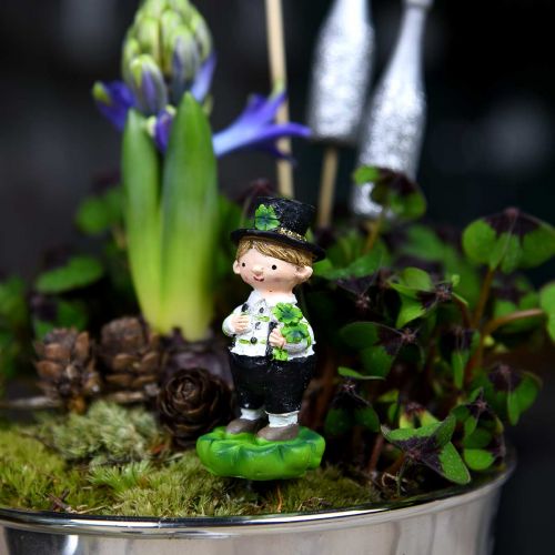Artikel Schoorsteenveger met klaver, stekker voor oudejaarsavond, geluksbrenger, St Patrick&#39;s Day L27cm 4 stuks