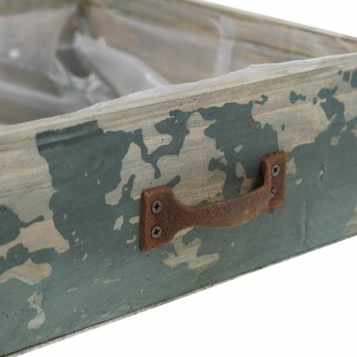 Floristik24 Lade voor het planten van antiek blauw hout 24 × 22 cm