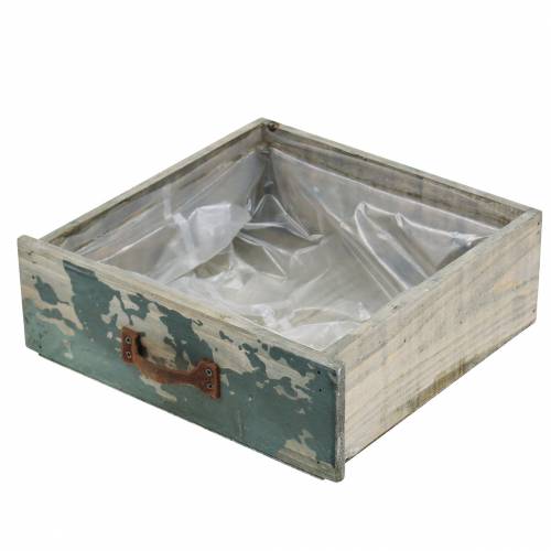 Floristik24 Lade voor het planten van antiek blauw hout 24 × 22 cm