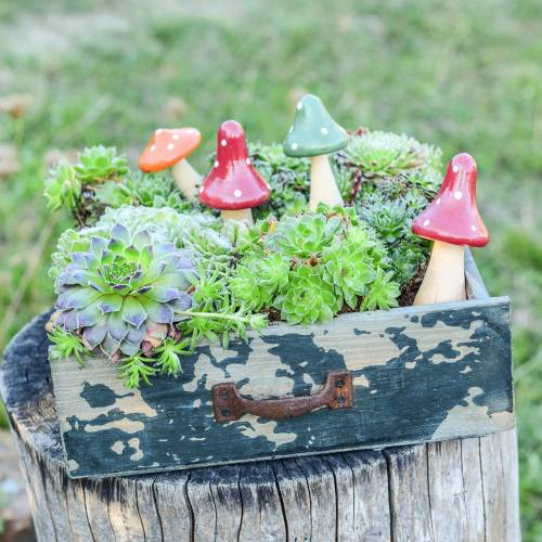 Floristik24 Lade voor het planten van antiek blauw hout 24 × 22 cm