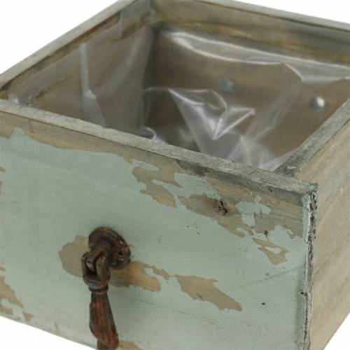 Floristik24 Plantenbak houten lade antiek grijs 16cm x 14cm