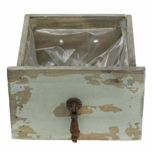Floristik24 Plantenbak houten lade antiek grijs 16cm x 14cm