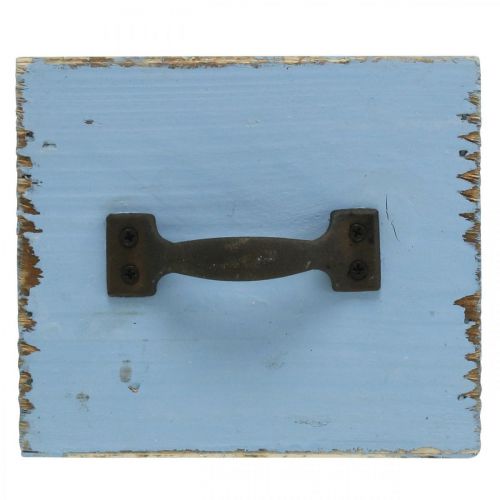 Floristik24 Plantenbak houten lade lichtblauw shabby 12,5×12,5×10cm
