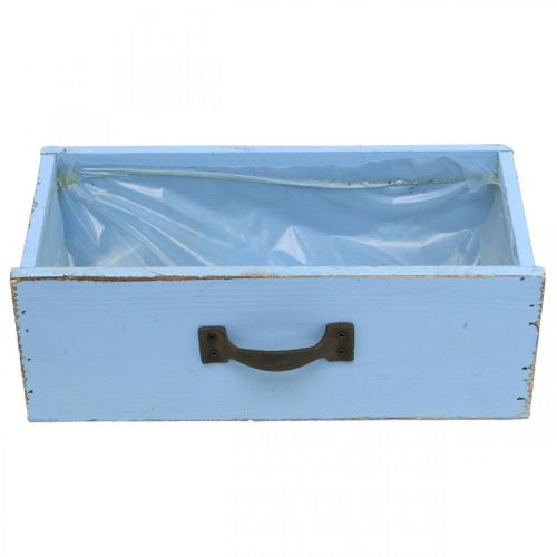 Artikel Plantenlade hout lichtblauw shabby chic plantenbak 25×13×8cm