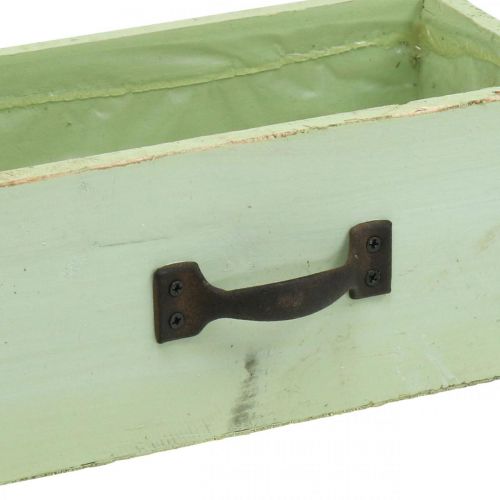 Floristik24 Plantenlade hout lichtgroen plantenbak vintage 25×13×8cm