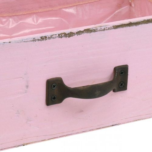 Floristik24 Houten ladebak roze shabby chic deco 25×13×8cm