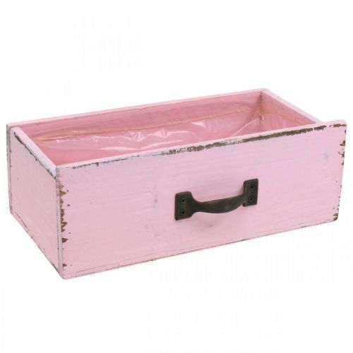 Floristik24 Houten ladebak roze shabby chic deco 25×13×8cm
