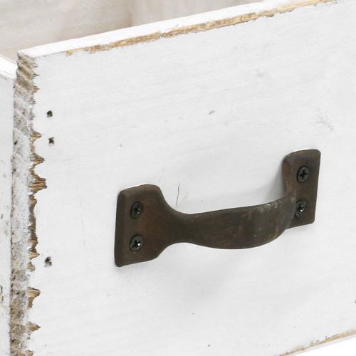 Floristik24 Plantenlade hout wit shabby chic decoratie 12,5×12,5×10cm