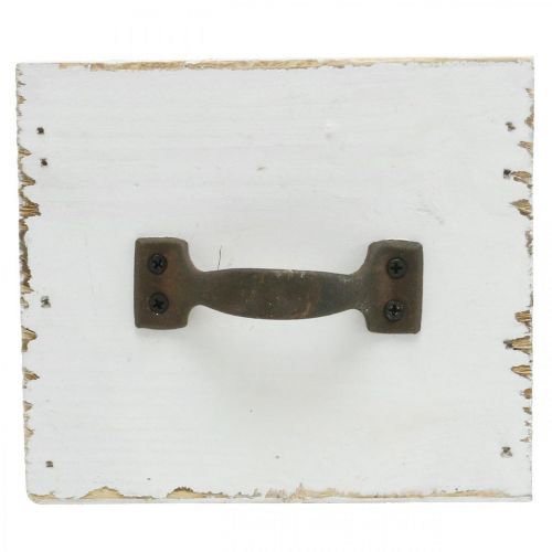 Floristik24 Plantenlade hout wit shabby chic decoratie 12,5×12,5×10cm