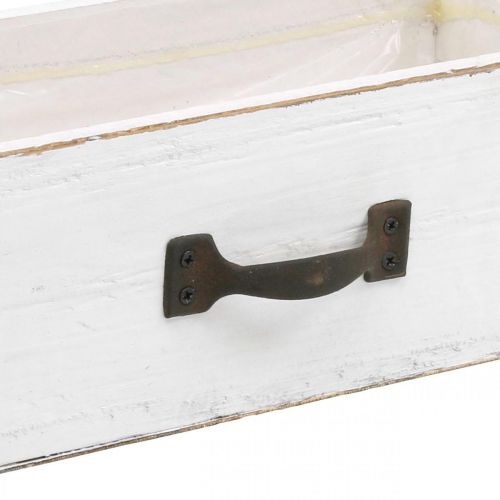 Floristik24 Decoratieve lade witte plantenbak hout vintage look 25×13×8cm