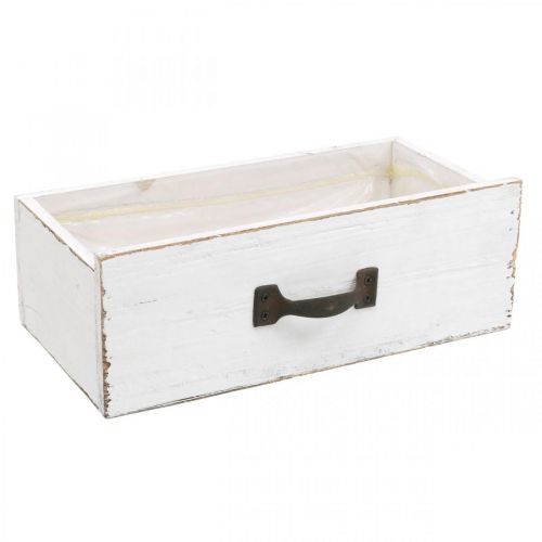 Floristik24 Decoratieve lade witte plantenbak hout vintage look 25×13×8cm