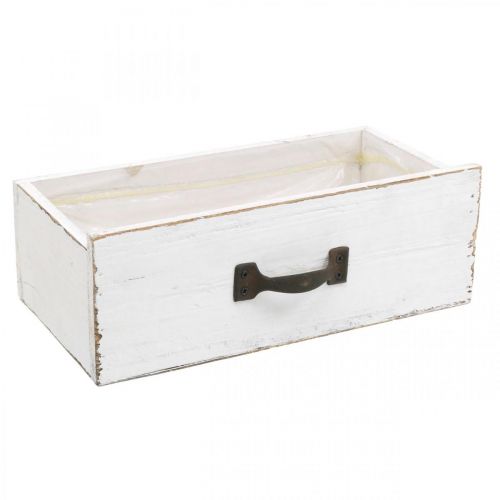 Floristik24 Decoratieve lade witte plantenbak hout vintage look 25×13×8cm