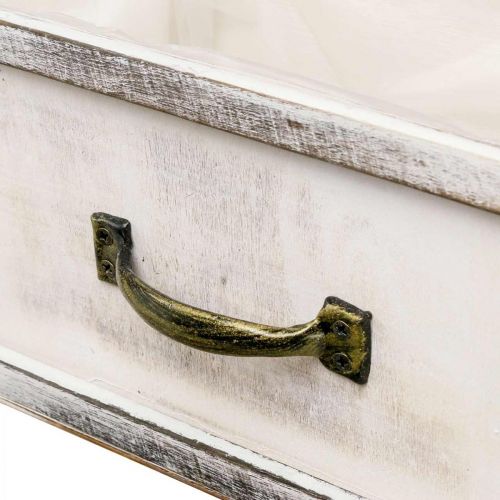 Floristik24 Plantenbak houten lade crème vintage 40/35/30/25cm set van 4