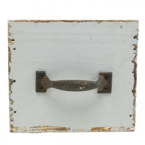 Floristik24 Plantenlade shabby chic houten lade grijs 12,5×12,5×11cm