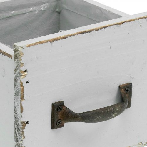 Floristik24 Plantenlade shabby chic houten lade grijs 12,5×12,5×11cm