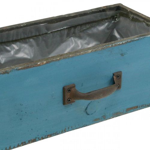 Floristik24 Lade plantenbak hout shabby chic blauw 25x13x9cm