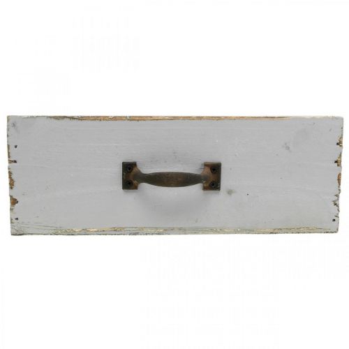 Floristik24 Plantenbak Houten Lade Shabby Chic Grijs 25x13x9cm