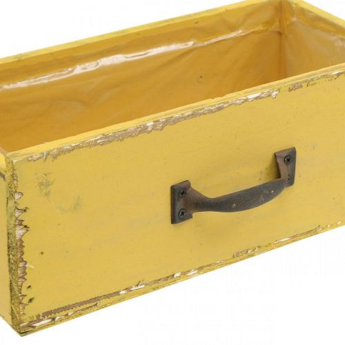 Floristik24 Plantenbak houten lade Shabby Chic Geel 25x13x9cm