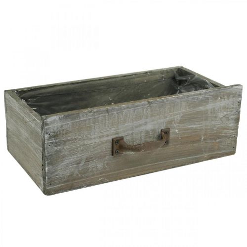Floristik24 Lade plantenbak hout shabby chic gewassen wit 25x13x9cm