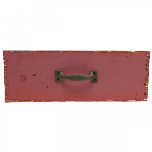 Floristik24 Plantenbak Houten Lade Shabby Chic Rood 25x13x9cm