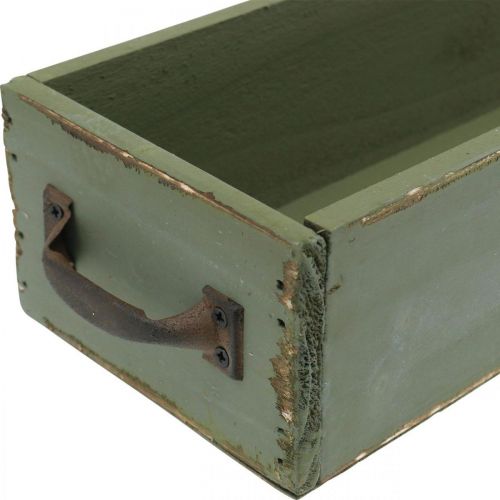 Floristik24 Deco Lade Vintage Look Houten Dienblad Shabby Green 65×11×7cm