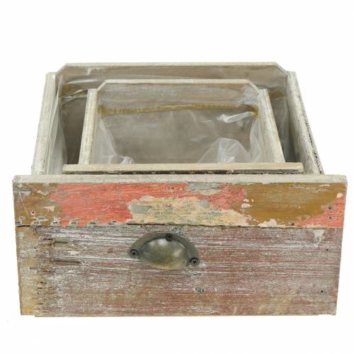 Floristik24 Plantenbak houten lade antiek voor beplanting 20cm / 15cm