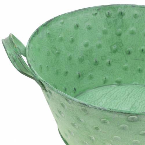 Floristik24 Sierschaal Planter Metaal Groen Gewassen Ø24cm H10cm
