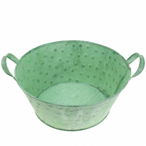Floristik24 Sierschaal Planter Metaal Groen Gewassen Ø24cm H10cm