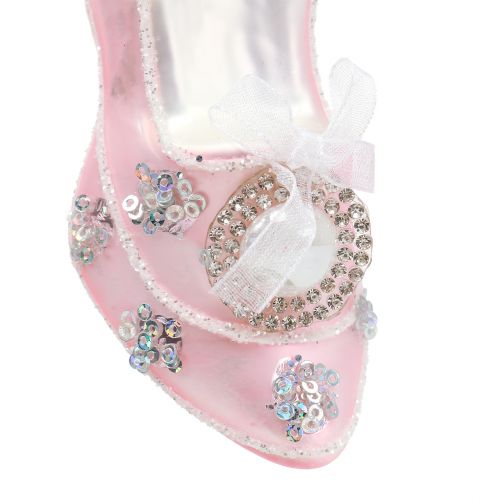 Floristik24 Deco pumps voor in de kerstboom roze 10cm 2st