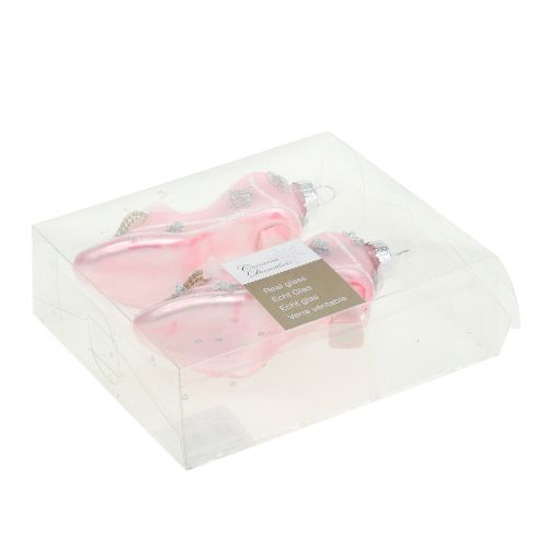 Floristik24 Deco pumps voor in de kerstboom roze 10cm 2st