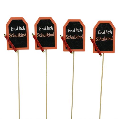 Artikel Back to school sierplug “Eindelijk schoolkind” hout 7×5,5cm 16 stuks