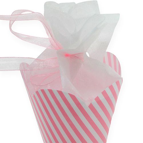 Floristik24 Kanten tas, schooltas klein in roze 15,5 cm 12st