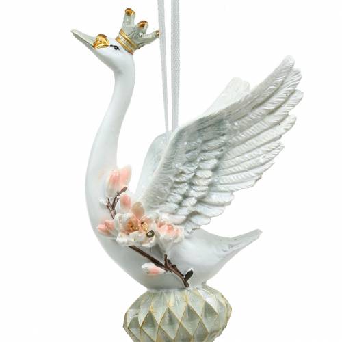 Floristik24 Decoratiehanger kerstboom ornament zwaan 17cm