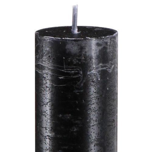 Floristik24 Zwarte kaarsen effen gekleurde stokkaarsen 34x300mm 4 st