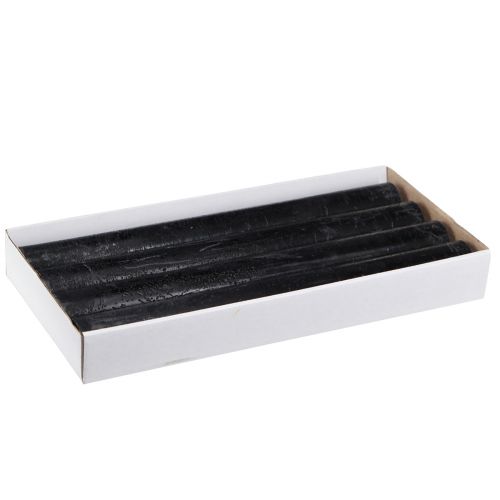 Floristik24 Zwarte kaarsen effen gekleurde stokkaarsen 34x300mm 4 st
