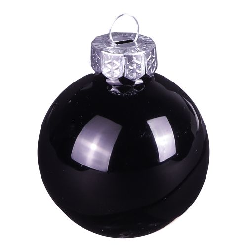 Artikel Zwarte kerstballen boomballen glas Ø4cm 24 st
