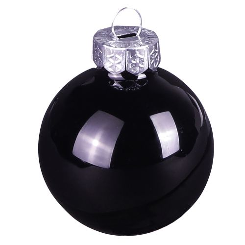 Artikel Zwarte kerstballen glas mini glans Ø3cm 22 st