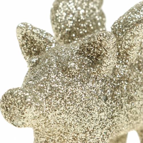 Floristik24 Decoratief varken met vleugels goud mica 6cm