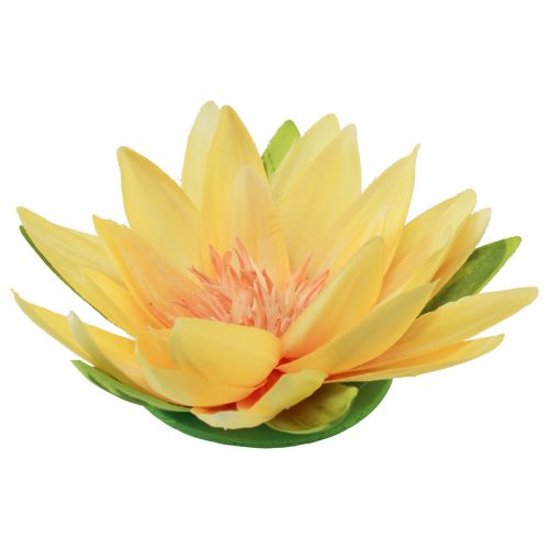 Floristik24 Drijvende waterlelie kunst zomerdecoratie geel Ø15cm 2 stuks