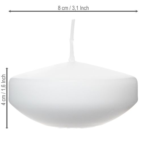 Artikel Drijvende kaarsen voor romantische avonden of feestelijke decoratie, ook geschikt voor buitengebruik. 8 cm, 8 cm hoog, 8 stuks