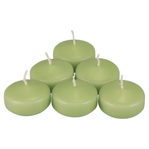 Floristik24 Drijfkaarsen groen Wenzel kaarsen zacht groen 30×50mm 8 st