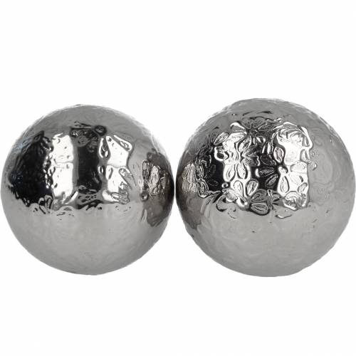 Floristik24 Zwevende bal bloemen zilver metaal Ø5,5cm assorti 6st